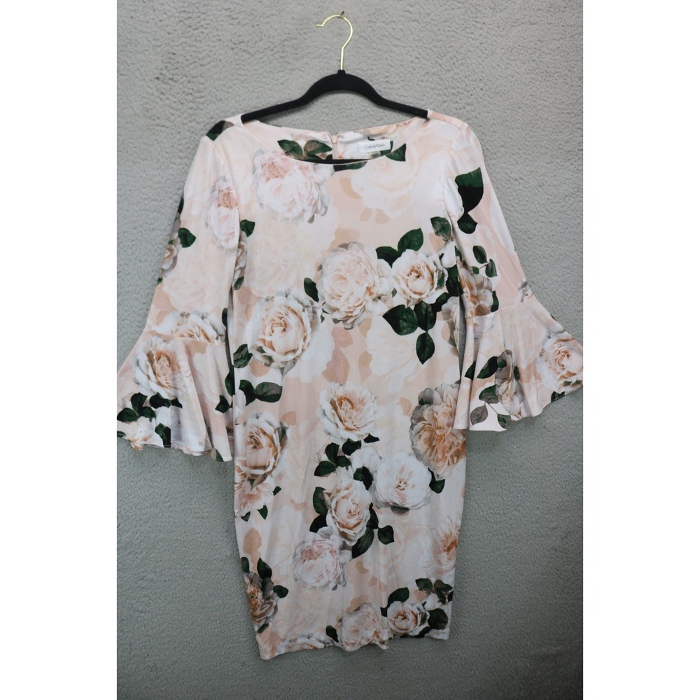 Calvin Klein 3/4 Bell Sleeves Floral Dress-Sz 10-Cottagecore-Romantic